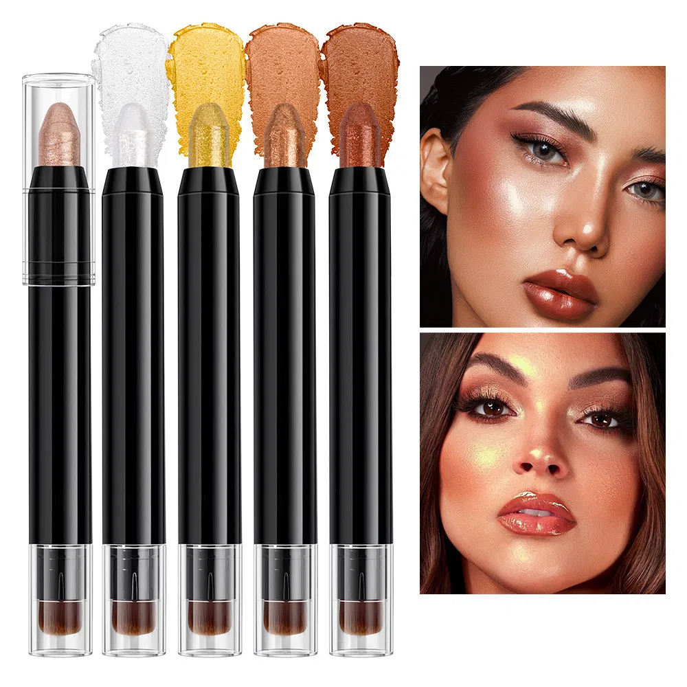 Wholesale Vegan Blush Highlight Pencil with Brush Shimmer Body Highlighter Private Label
