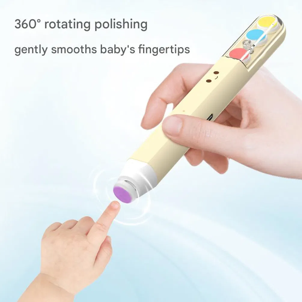 Type-C Rechargeable ABS Nail Polisher Baby Care Nail Grinder Wireless Electric Baby Nail Trimmer with LED Light