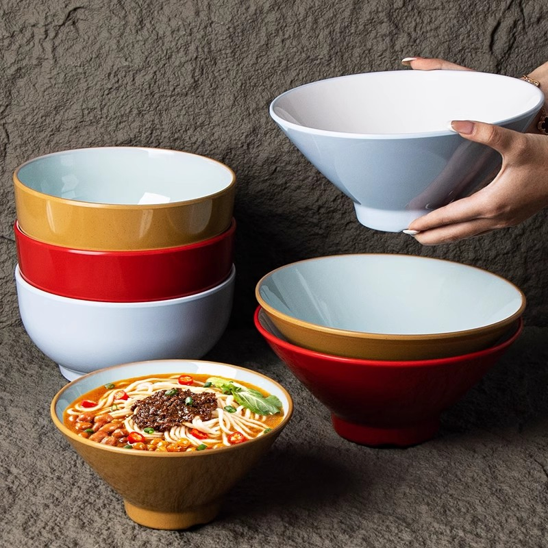 Customized Logo Melamine Dinnerware Japanese Restaurant Big Capacity Ramen Noodle Soup Bowl