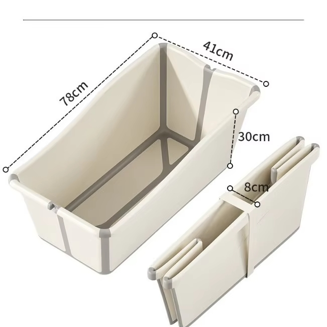 Детская складная ванночка из бамбука для новорожденных