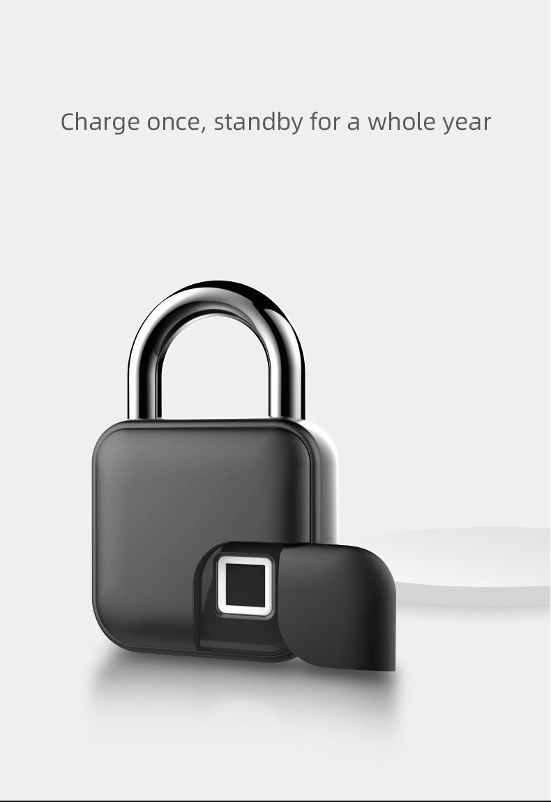 Portable Travel Luggage Suitcase Keyless Security Door Locks USB Rechargeable Smart Fingerprint Pad Lock Padlock