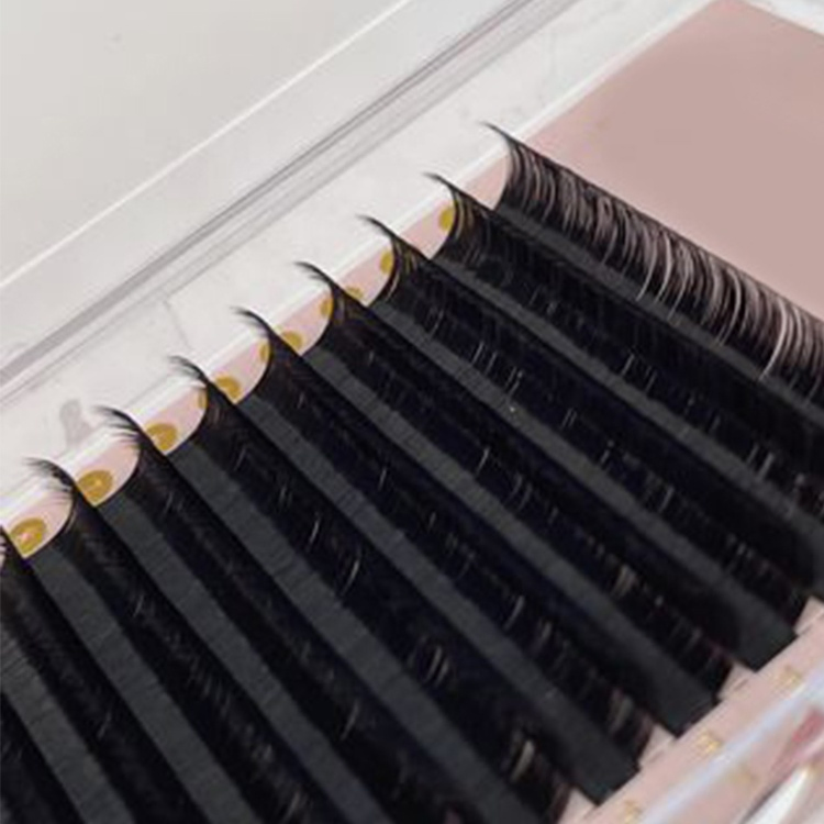 0.25mm Ellipse Flat Eyelash Extensions Professional Silk Soft Matte Black Flat Individual Lashes Spilt Tips Mink Flat Eyelashes