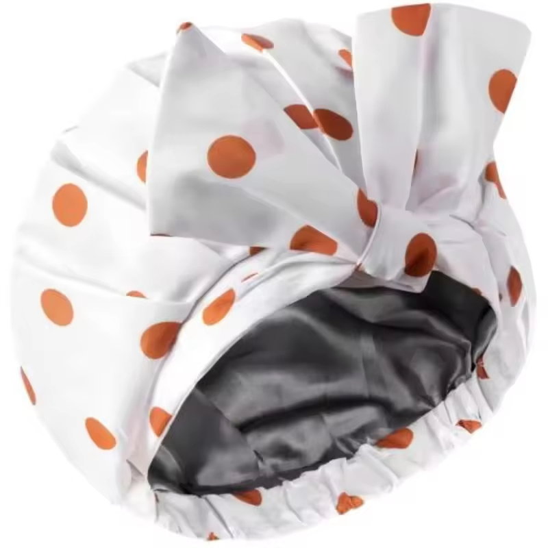 2024 New Model High-Quality Reusable Double-Layer Waterproof Printed Shower Cap