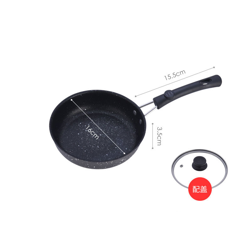 Nonstick Fry Pan Skillet Cookware Grantie Coating Black Medical Stone Omelette Pan