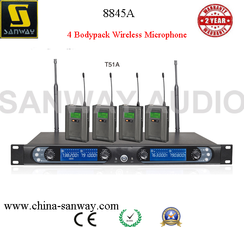 8845A Four Bodypack Wireless Microphone for Karaoke