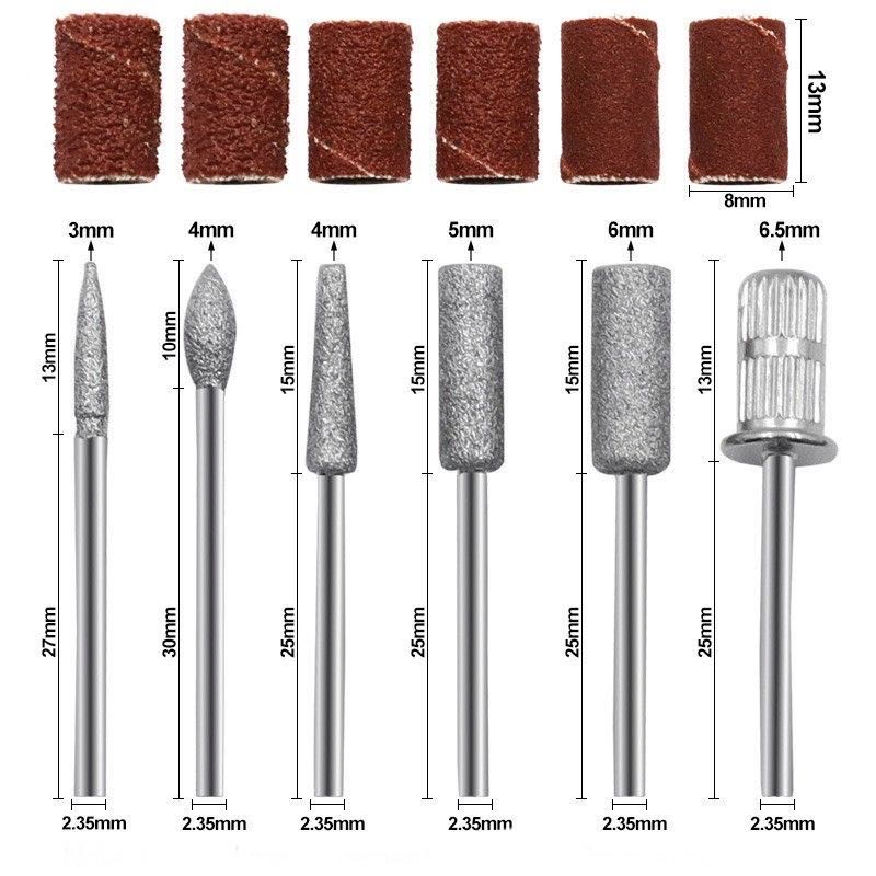 Signi Nail Art Drill Bits -6 Piece Kit for Acrylic/Gel Nail