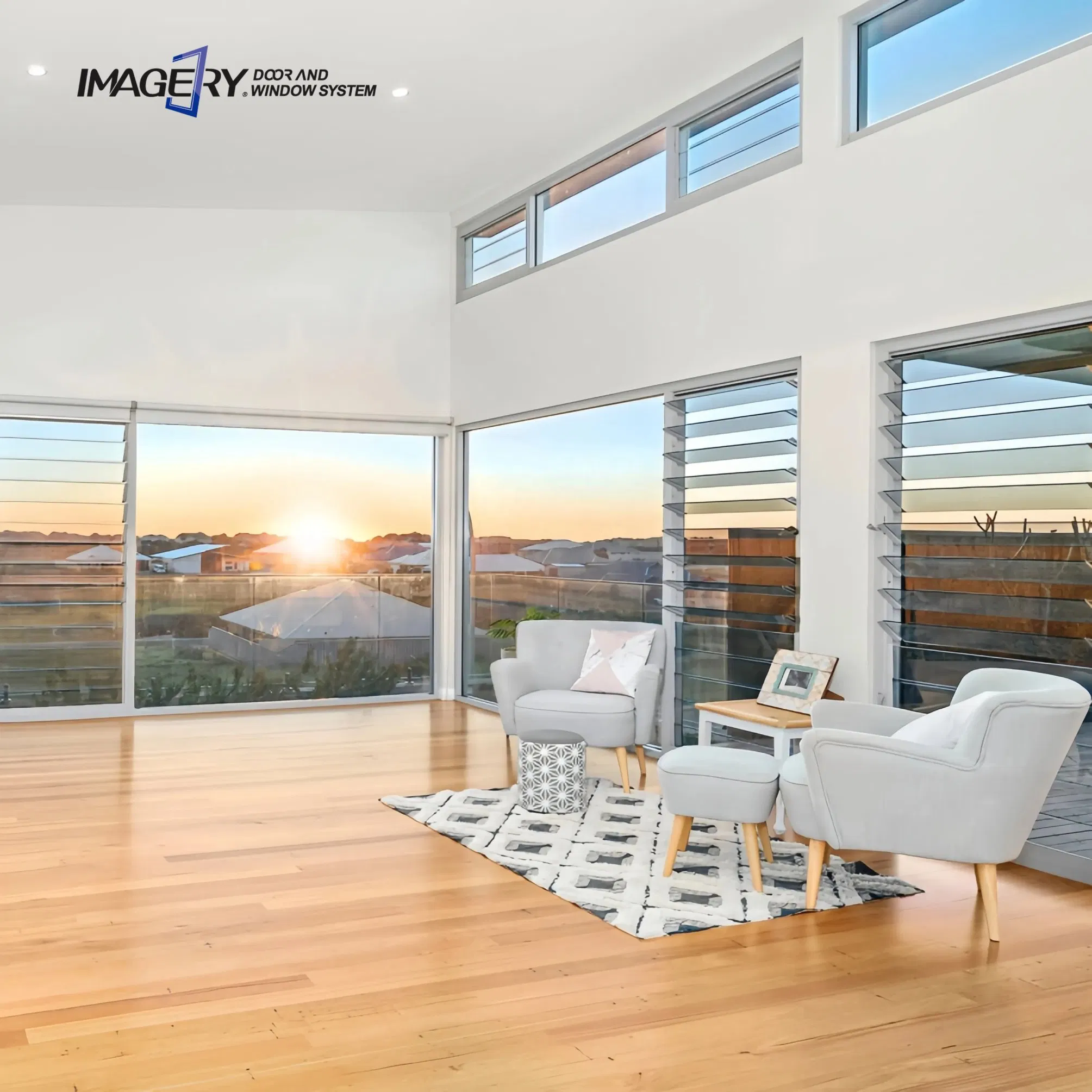 Customized Factory Prices Aluminum Shutter Louvered Windows House Hotel Exterior Adjustable Jalousie Window