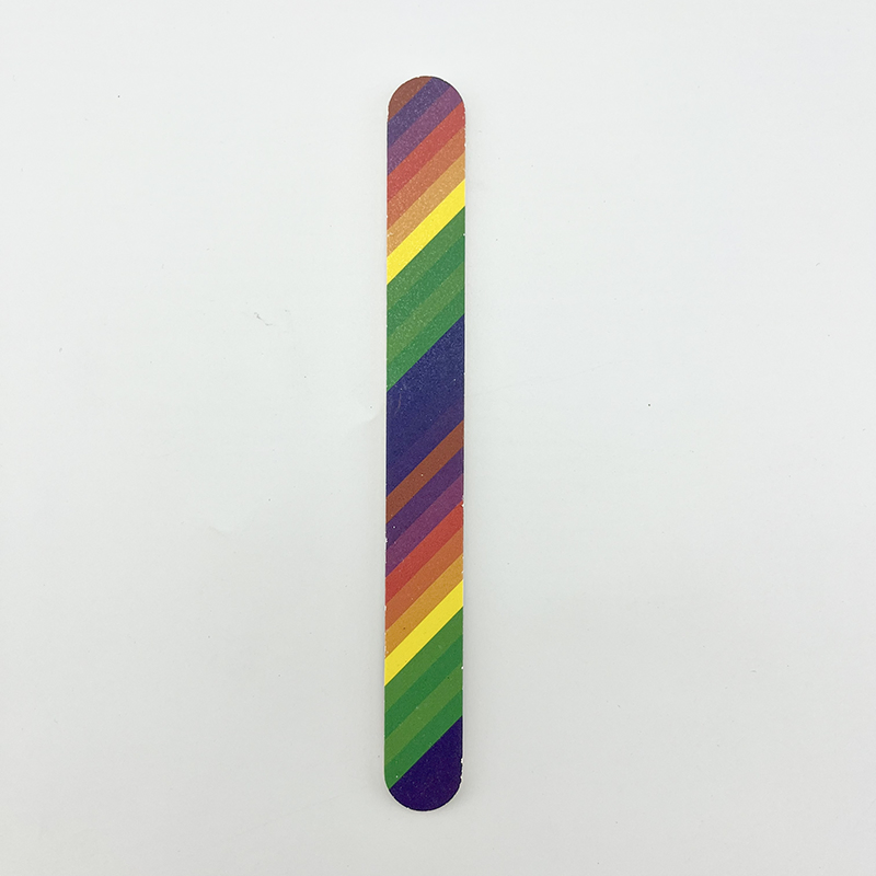 Custom Rainbow Nail File Customized Printed Logo Manicure Nail Buffer File