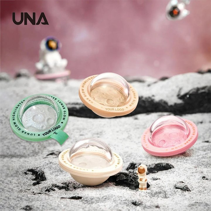 Wholesale Multicolor High Shine Long Wear Pink Highlighter Palette Private Label Luminous Body Baked Lunar Highlighter Makeup