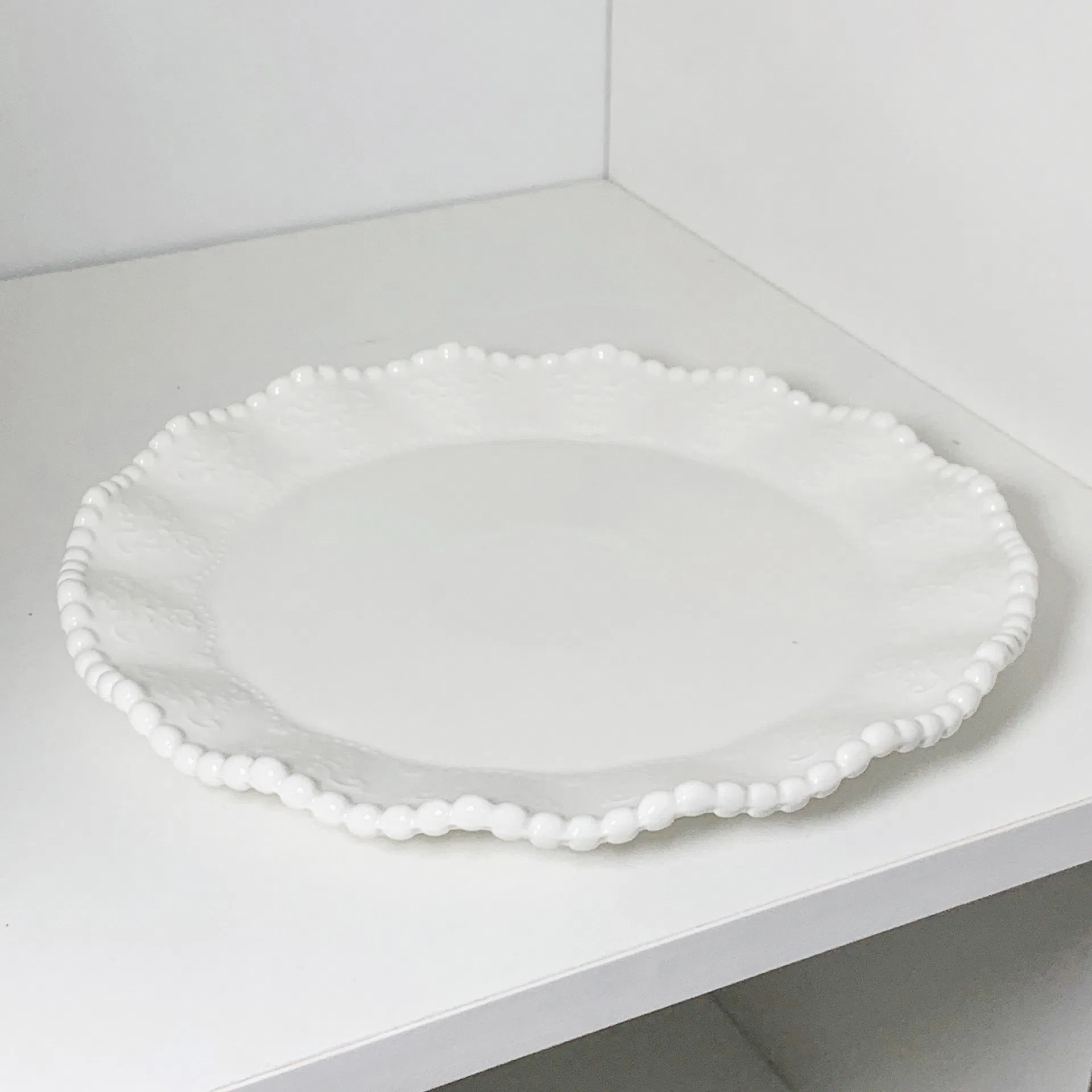 Ceramic Plate Restaurant Pearl Edge Ceramic Soup White Porcelain Tableware