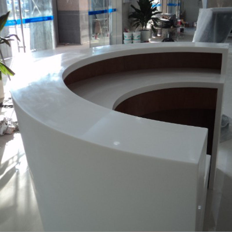 Solid Surface Luxury White Front Desk Counter Reception Counter Top