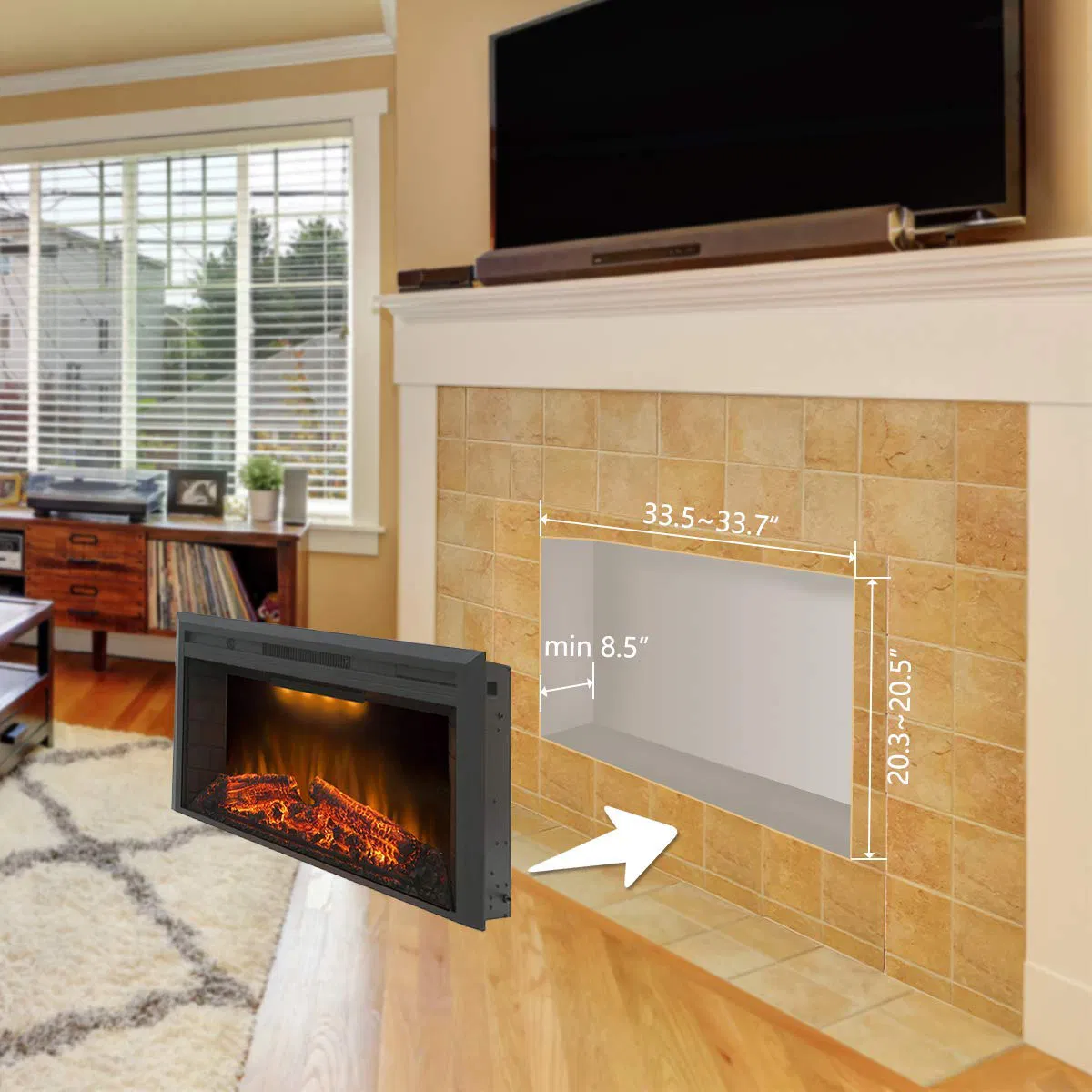 Factory Price Electric Fireplace APP Remote Control Home Heater