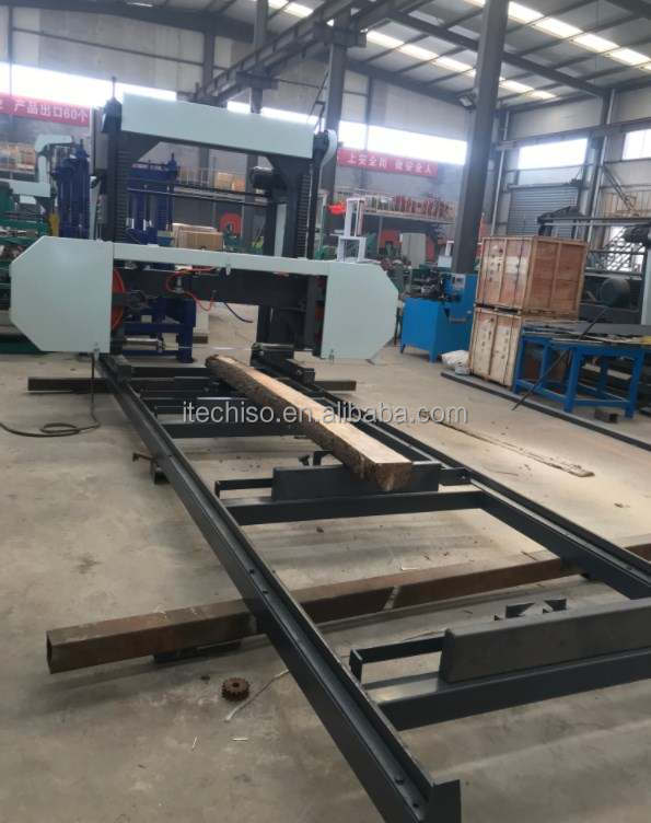 Ленточная пила по дереву портативная горизонтальная дизельная MJ1600