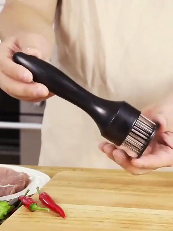 Profession Meat Tenderizer Needle for Steak Pork Kitchen Tool with 21 Steel Needle Loose Meat Hammer for Cooking BBQ Accessories