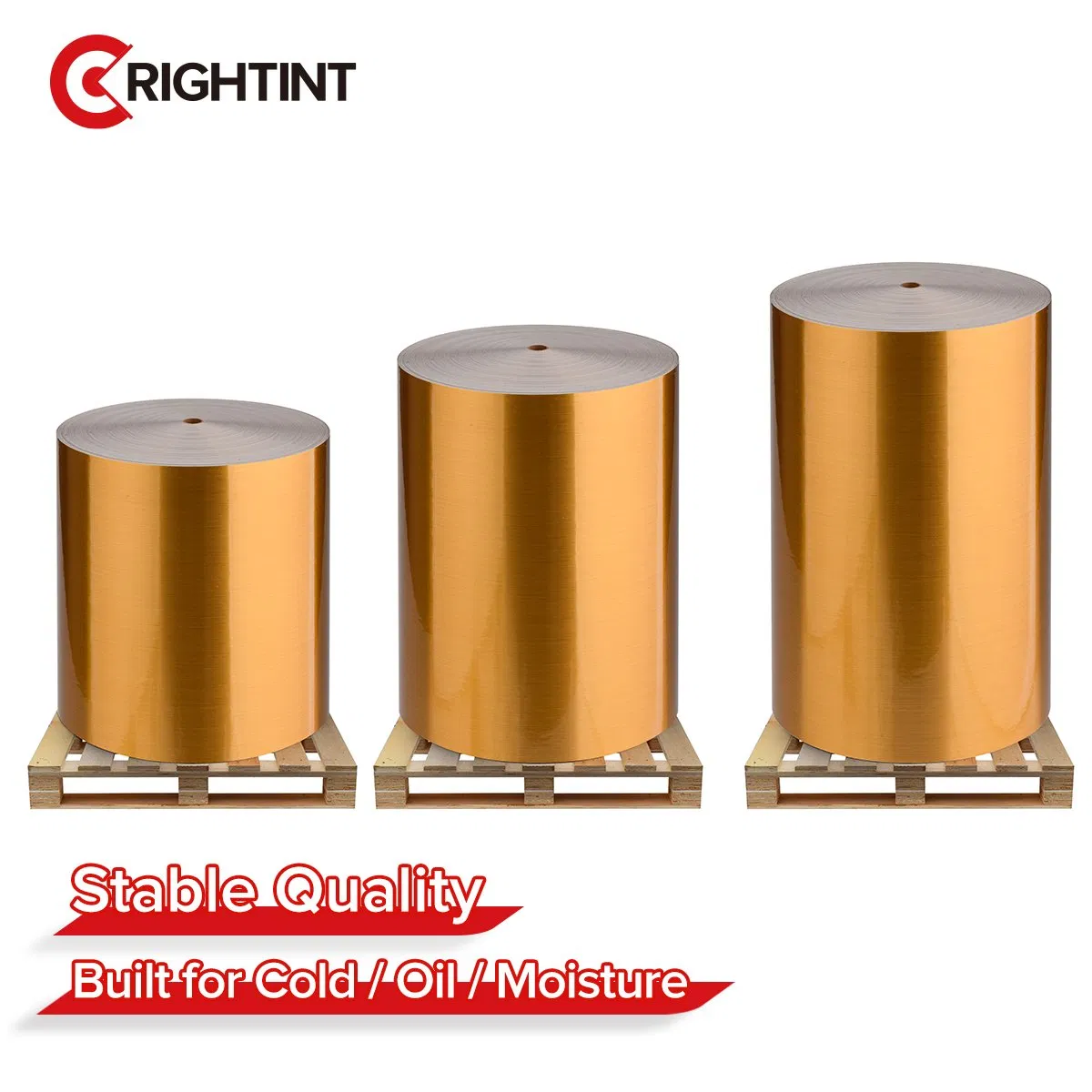 Brushed Gold PET Self Adhesive Flexo Labelstock for Wine and Spirits Labels
