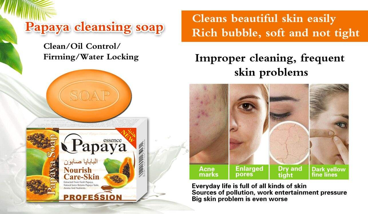 Roushun Organic Papaya Soap for Antiseptic and Whitening