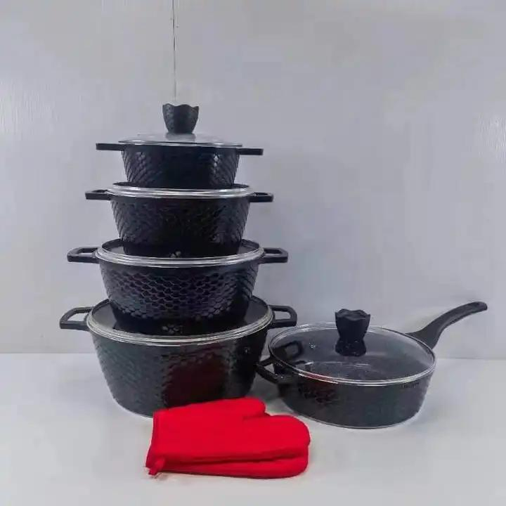 New Wholesale Cast Aluminum Granite Household Utensils Non Stick Frying Pan Cooking Pots