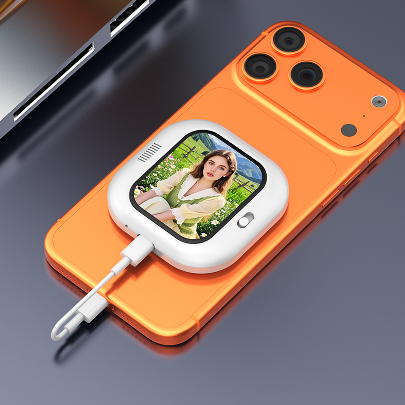 Mini Mobile Phone Magnetic Selfie Display Screen with Screen Mirroring Remote Control Rear Camera Lens Selfie Screen Projector