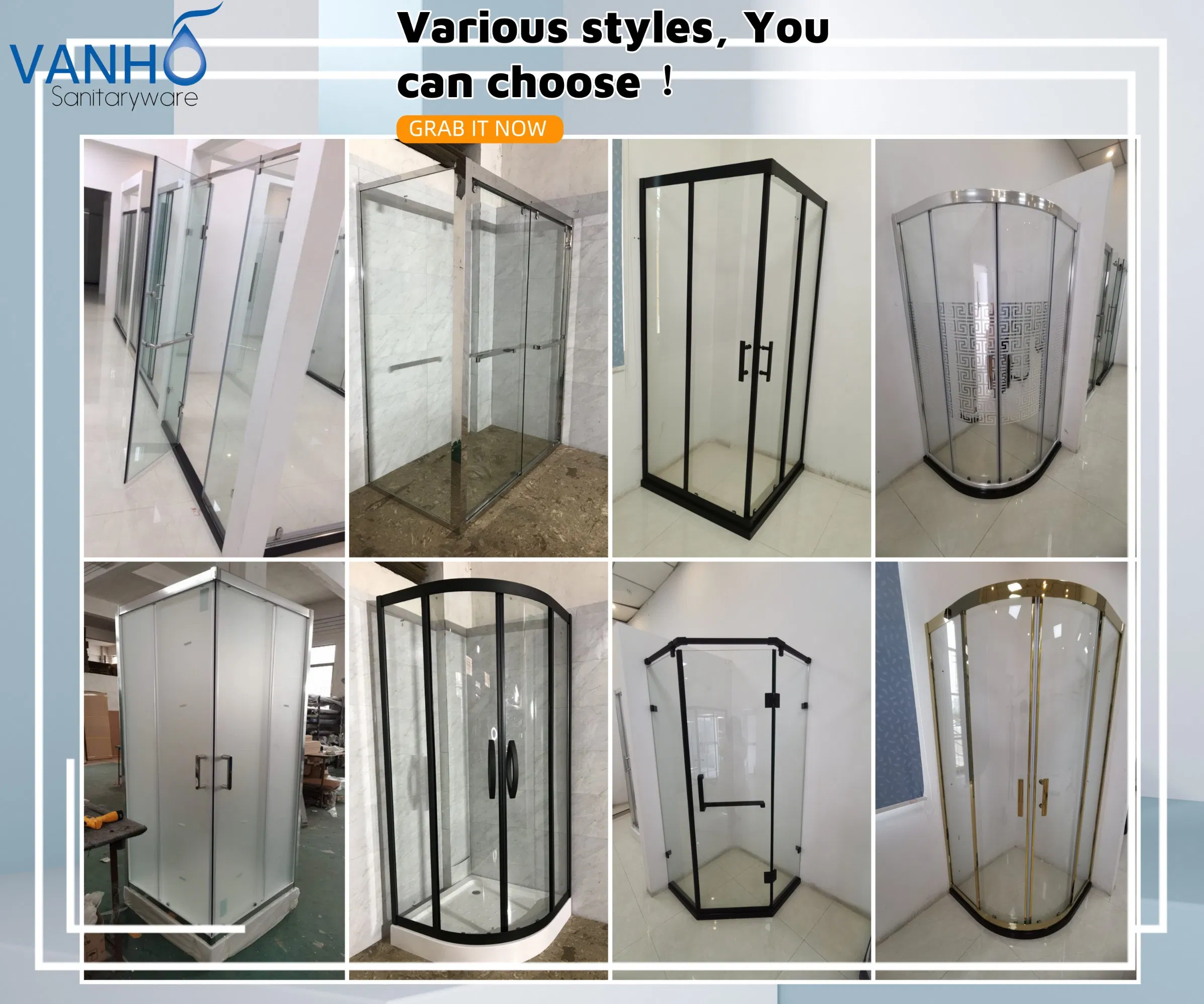 Golden Color Space-Efficient Diamond Shape, Hinged Stainless Steel Door, Showerroom