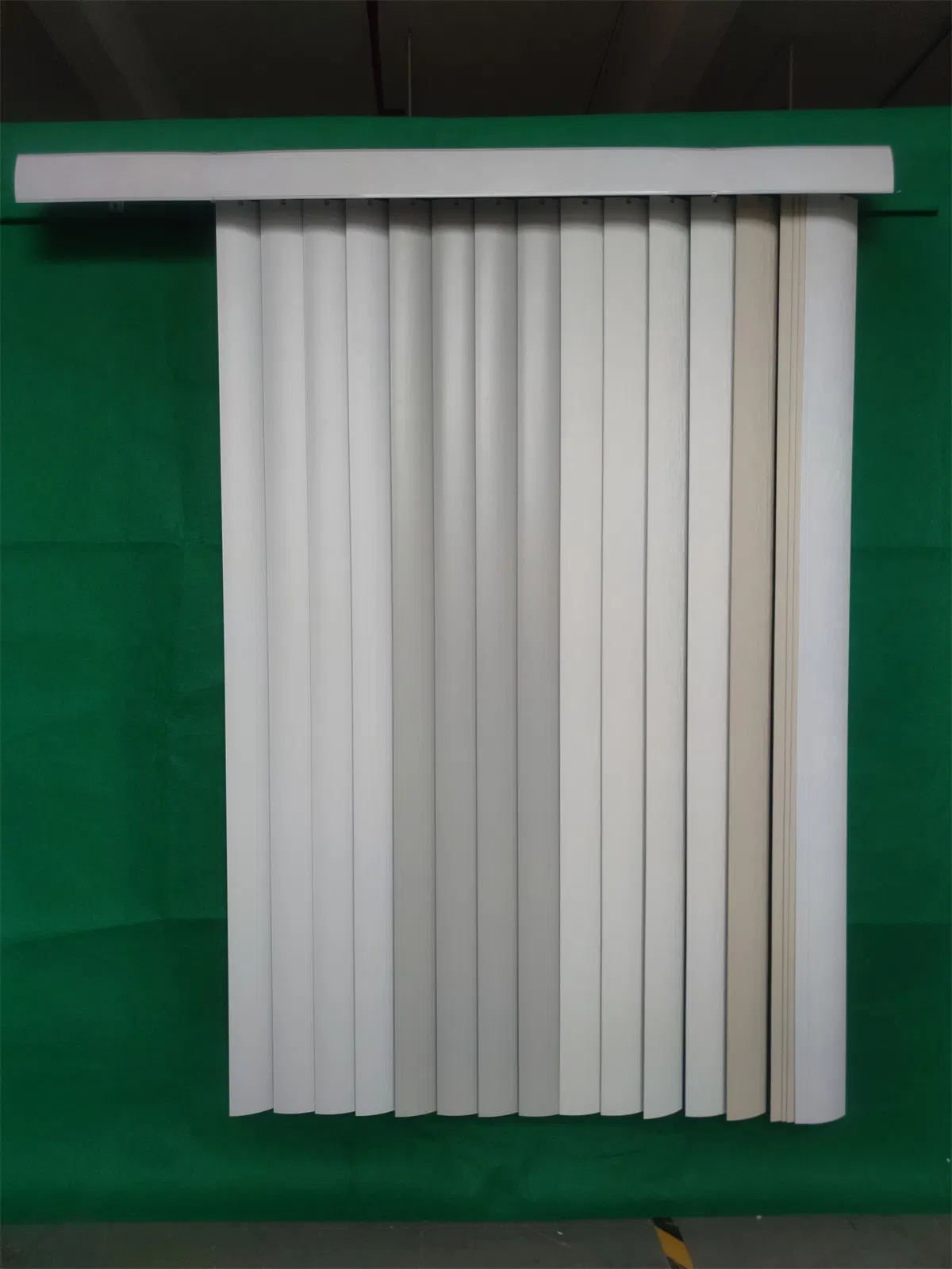 White Cordless Custom Size PVC Embossed Slat Vertical Window Blinds
