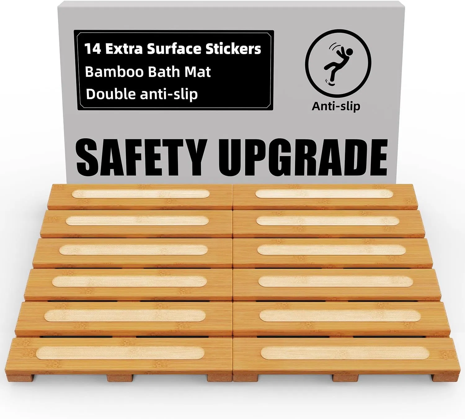 Bamboo Made Household Bathroom and Toilet Foldable Bathroom Mat Anti Slip Mat