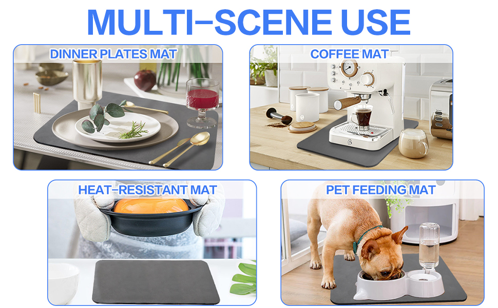 Kitchen Diatomaceous Earth Dry Mat Dish Drying Mats for Kitchen Counter