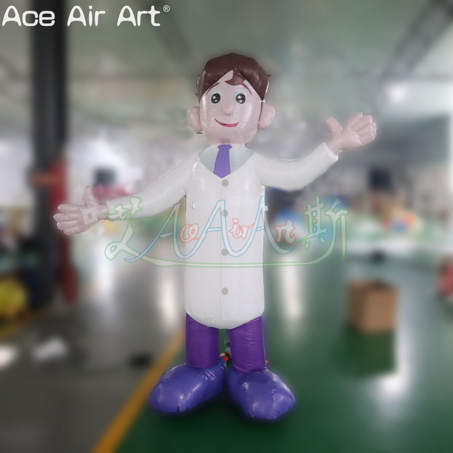 Portable 2m H Inflatable Male Doctor Advertising Doctor Character Model for Events