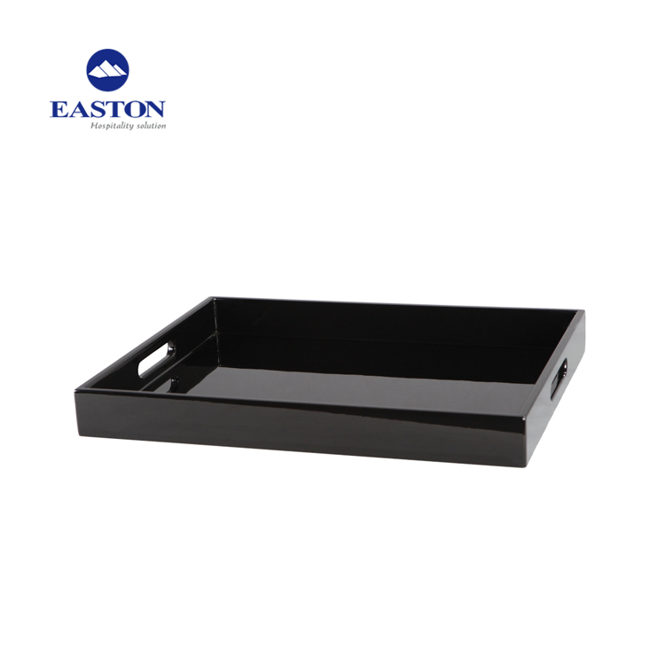 New Arrival Hotel Black High Wooden Service Tray