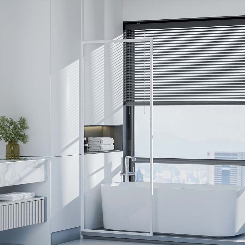 High Quality 8mm 10mm Fixed Tempered Glass Panel Shower Door Bathroom Aluminium Frame Shower Screen