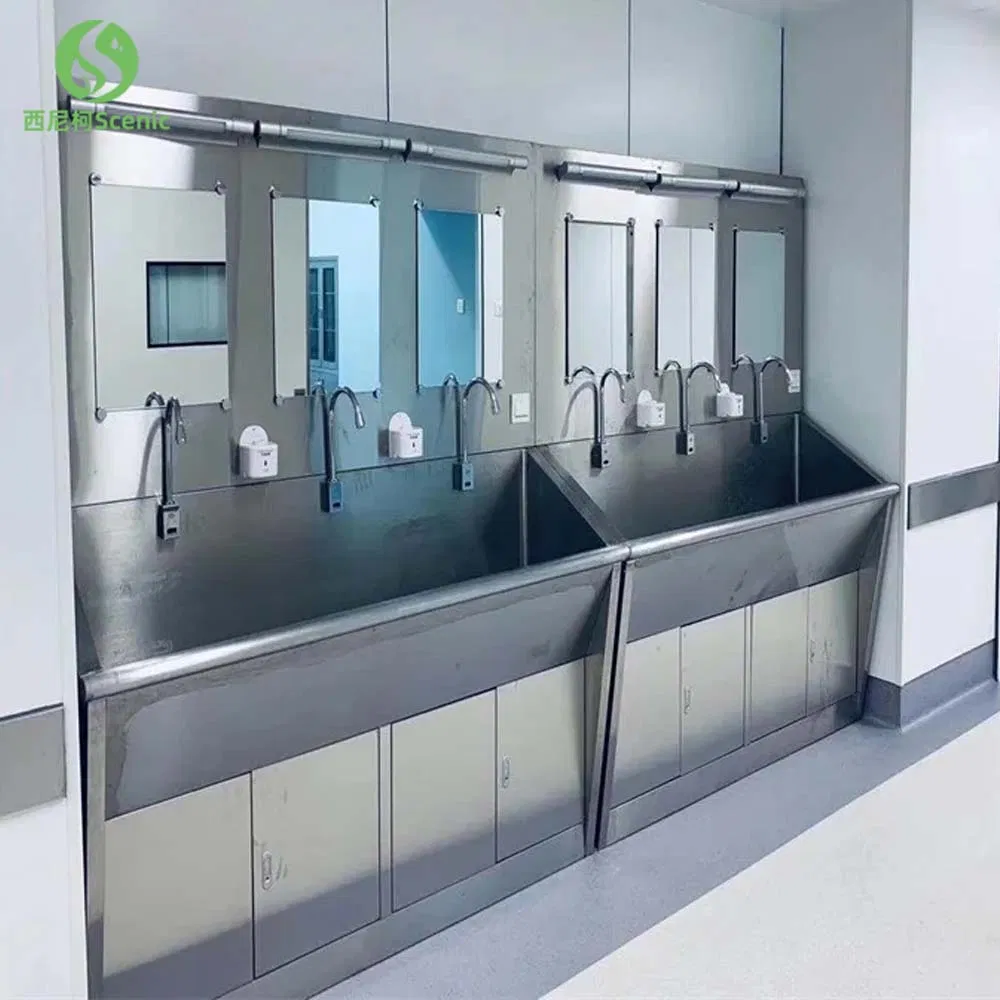 Laboratory Theater Scrub Sink Foot Controlled Wash Hand Sink for Hospital Acrylic