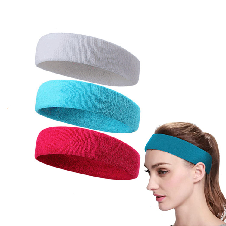 Free Sample Face Wash Makeup Bath Elastic Headband, Customized Embroidery Logo Non-Slip Towel Fabric Hairband, Wholesale Athletic Headband for Men and Women