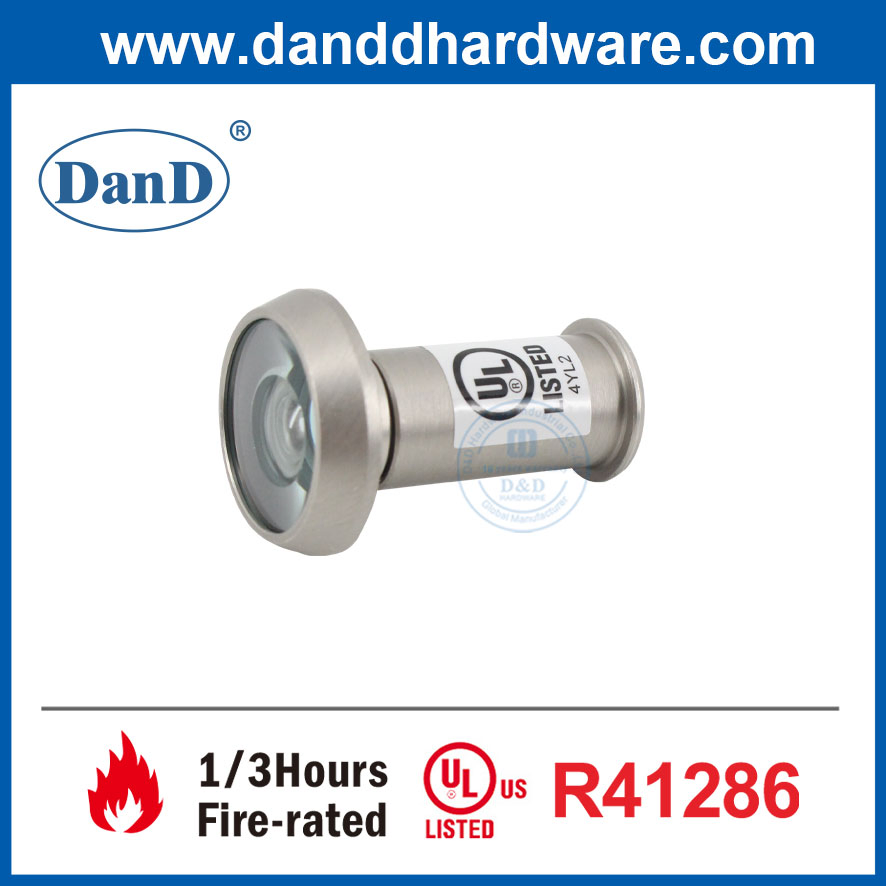 UL Fire Rated Durable Using Brass Door Viewer Cover Magnifying Peephole Hardware
