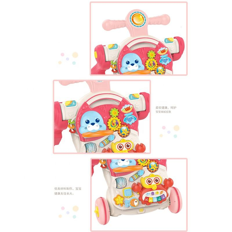 4 in 1 Baby Toys Musical Learning Table and Scooter Baby Walker for Boys and Girls