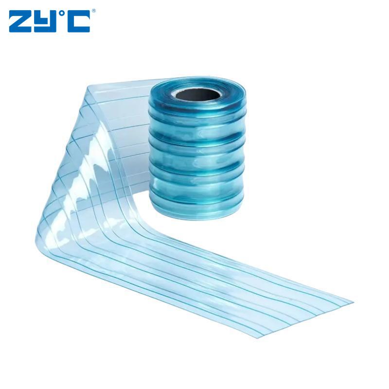 Low Temperature Cold Storage Room Flexible Transparent Plastic Strip Blue PVC Door Curtain