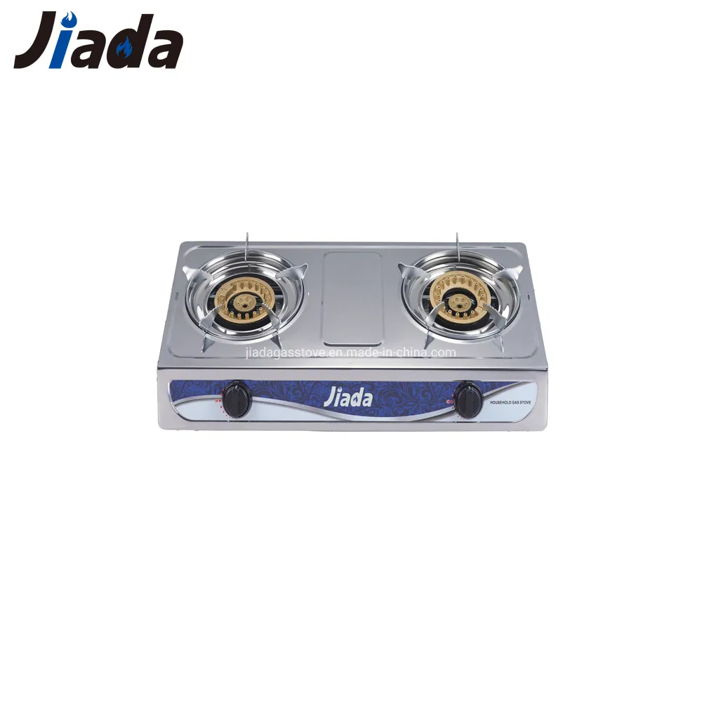Jd-Ds062 Home Appliance Hand Manual Fire Ignition 2 Infrared Burner Burner Stainless Steel Gas Cooker Stove