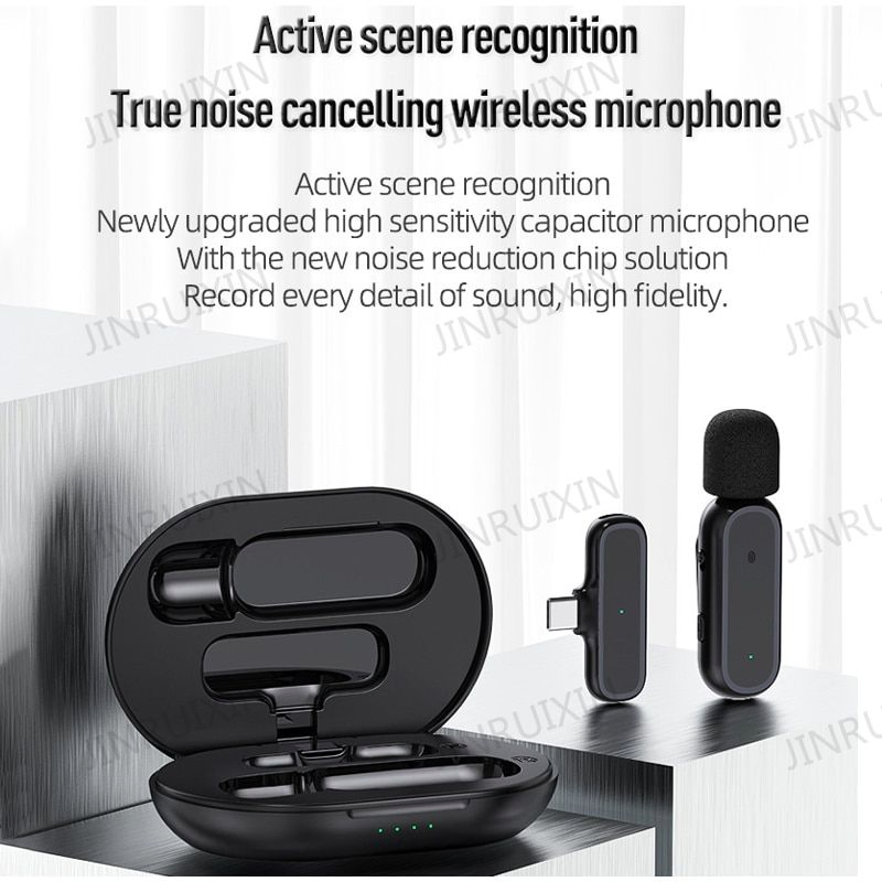 Original K61 Wireless Lavalier Microphone 2 in 1 with Charging Case Micro Ti E Sans Fil for IP Android Cell Phone Camera