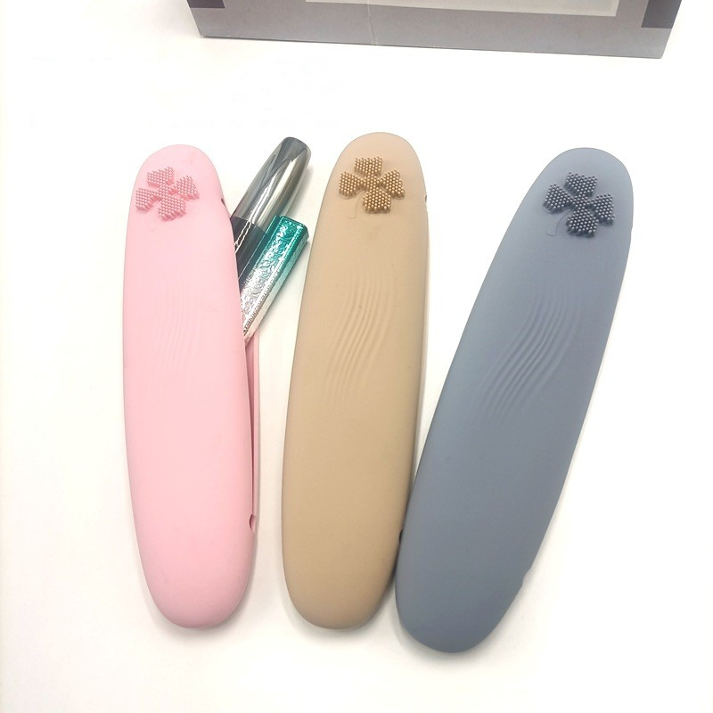 Silicone Cosmetic Brush Organizer Bag Silicone Makeup Brush Pouch Container