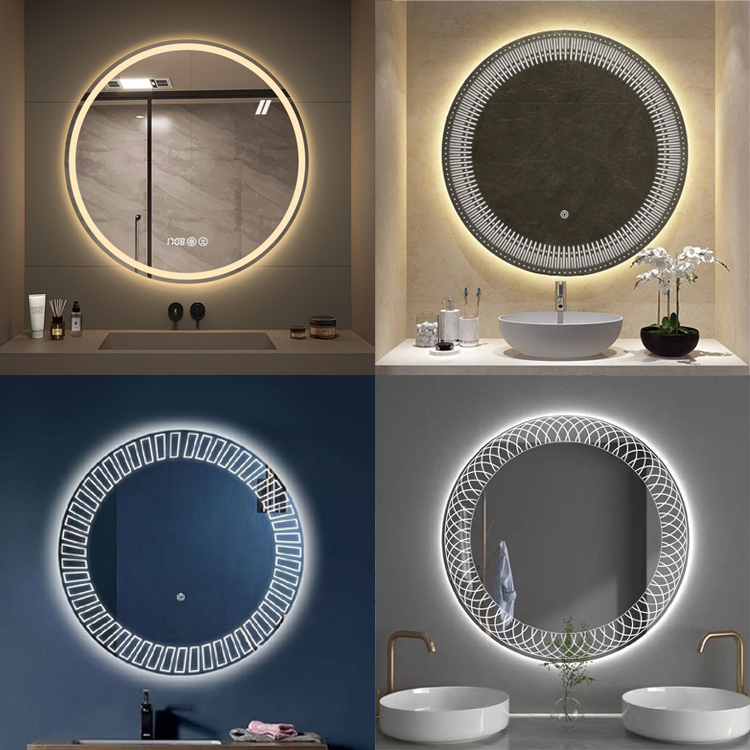 Wall Mounted 5mm LED Glass Bathroom Silver Smart LED Mirrors with More Optional Function Home Hotel Decoration