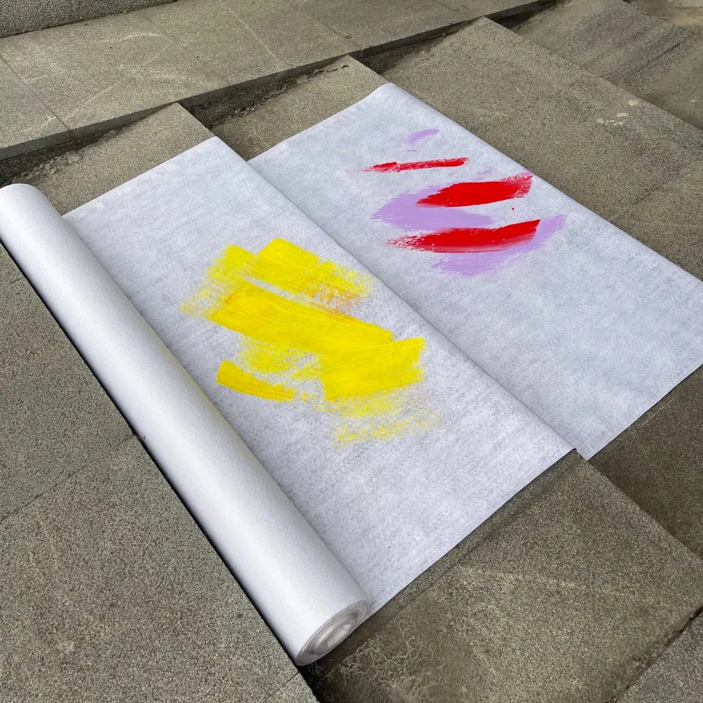 Nonwoven Needle Punched White Easy Sticky Painter Felt with PE Film