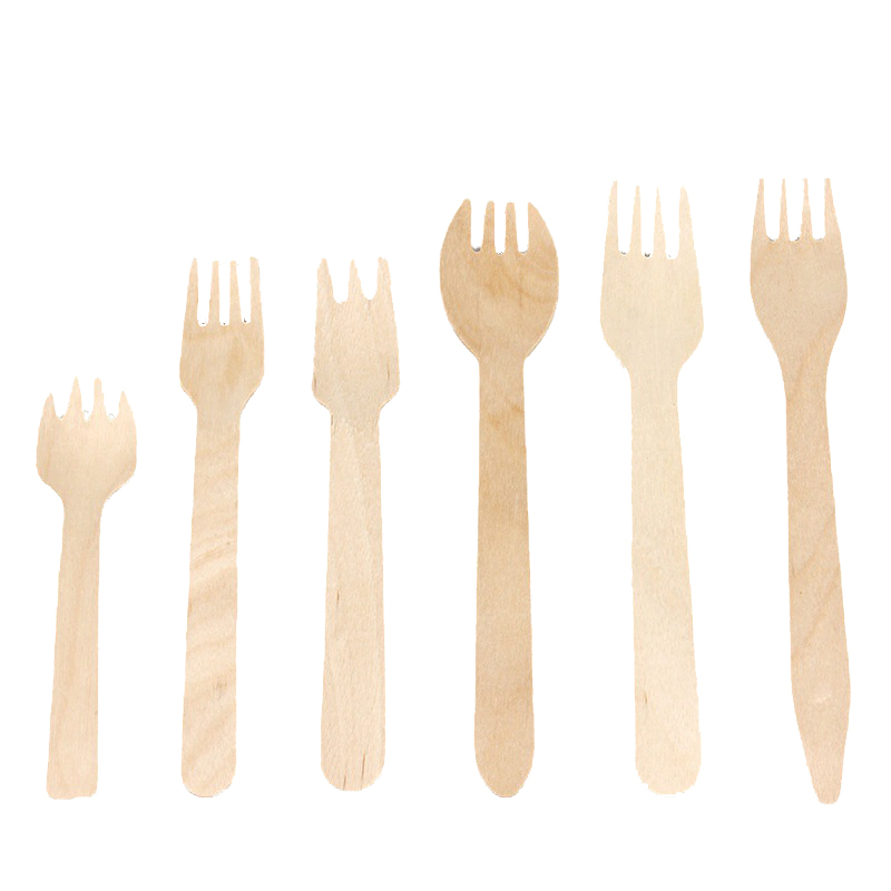 Eco-Friendly Disposable 160mm Birch Wooden Spoon Knife and Fork