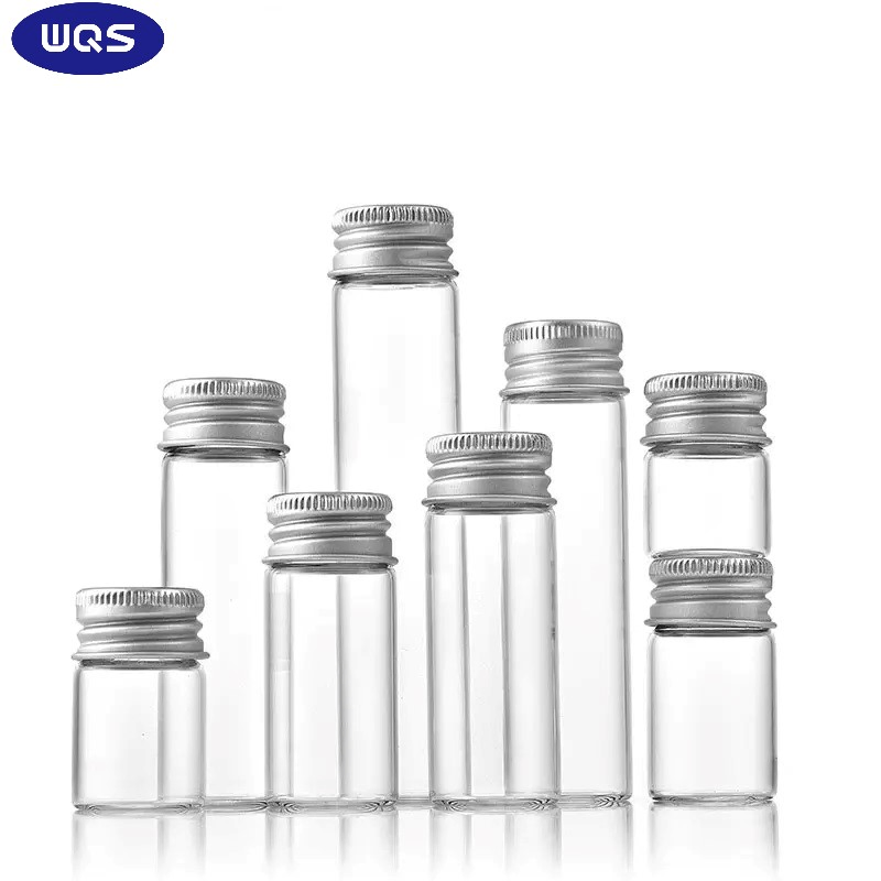 37mm 47mm Borosilicate Tubular Glass Vials with Aluminum Cap Custom Logo 250ml 350ml 500ml 750ml 1000ml Glass Bottles for Juice