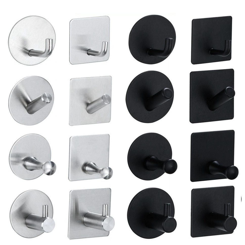 Wholesale Wall Mounted Self Adhesive Stainless Steel Clothes Hook