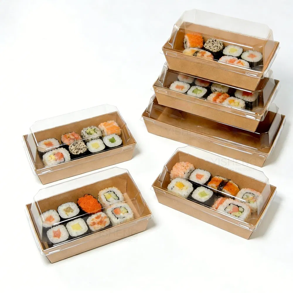 High-Quality Custom Takeout Disposable Food Grade Sushi Charcuterie Packaging Paper Box with Logo