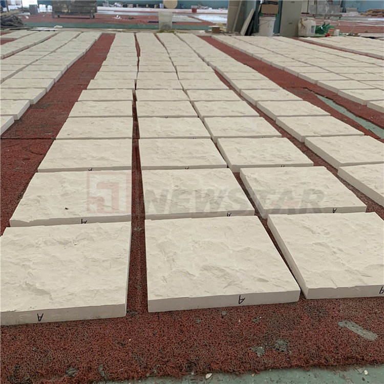 Exterior Wall Tiles Cream Bellow Moca Cream White Wall Stone Large Pieces Wall Cladding Limestone Price