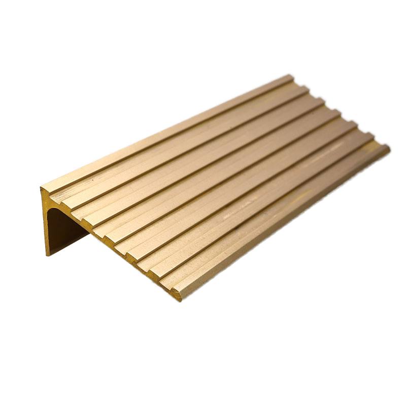 Custom Copper Profile Anti-Slip Strip Profiled Anti-Slip Edge Strip Decoration Corner Guard Brass Stair Pedal F Bar