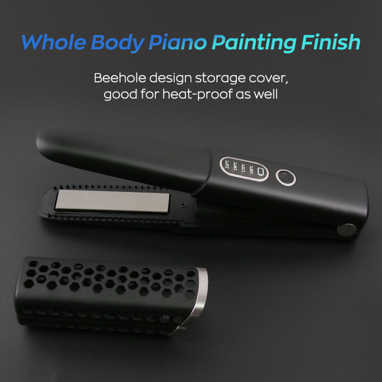 2 in 1 Cordless Portable Ceramic Flat Iron Negative Ion Mini Wireless USB Rechargeable Hair Straightener