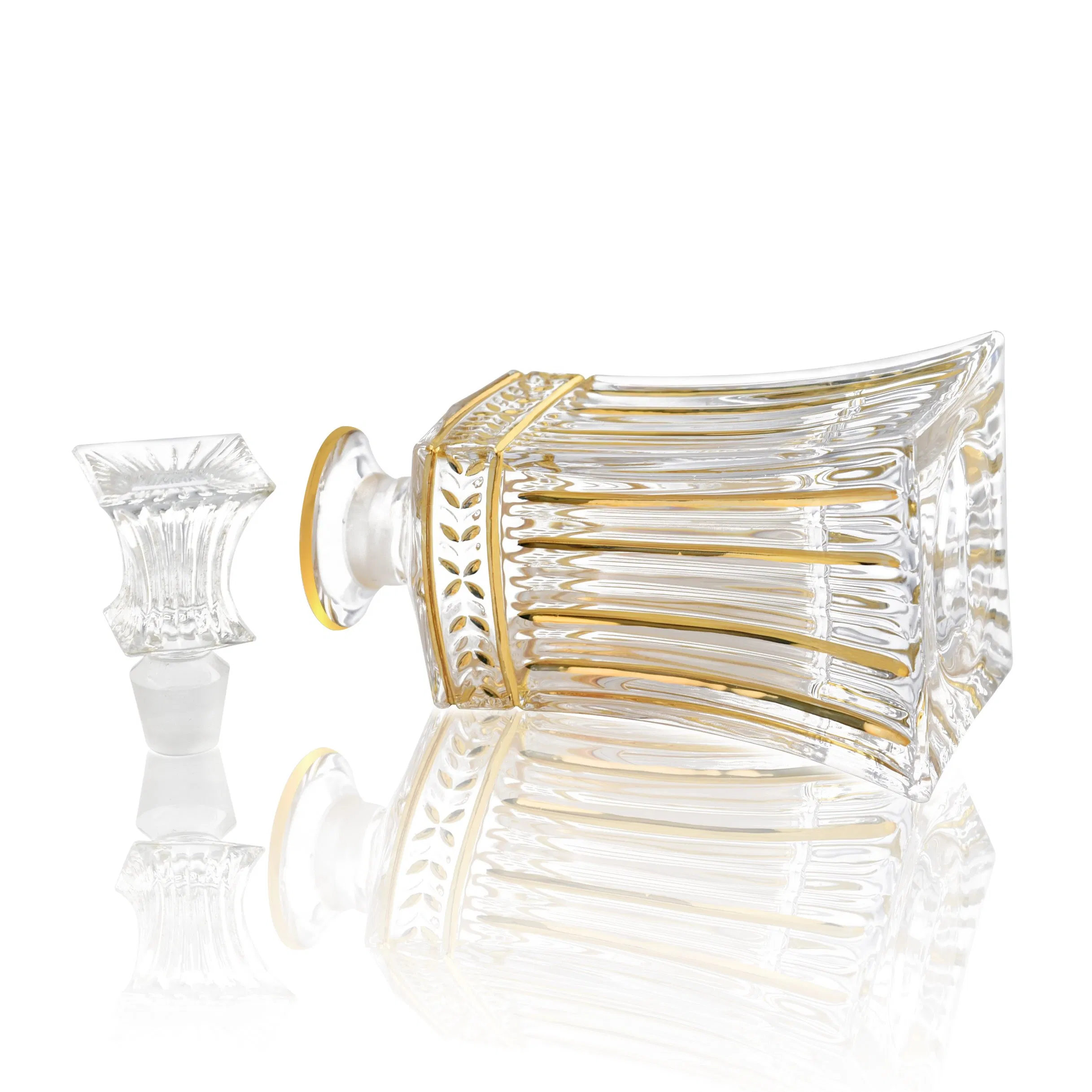 Custom Electroplated Whiskey Decanter Glass Bottle, Barware Whiskey Packaging Bottles