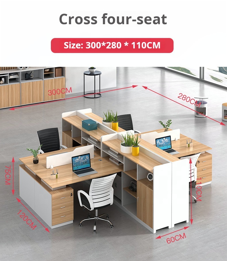 Мебель офисная модульная стол для персонала с шкафами перегородками