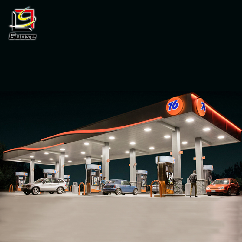 Steel Structure Canopy Roof Pylon Advertising Gas Price Sign Pillar for Brand Gas Station