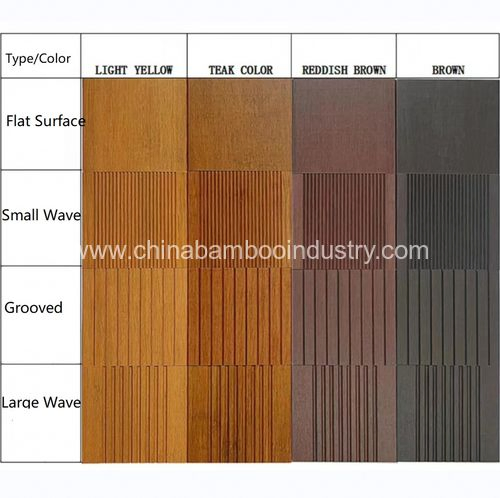 Factory Price 18mm Grooved Bamboo Decking Anti-Slip Surface Outdoor Bamboo Flooring Strand Woven Bamboo